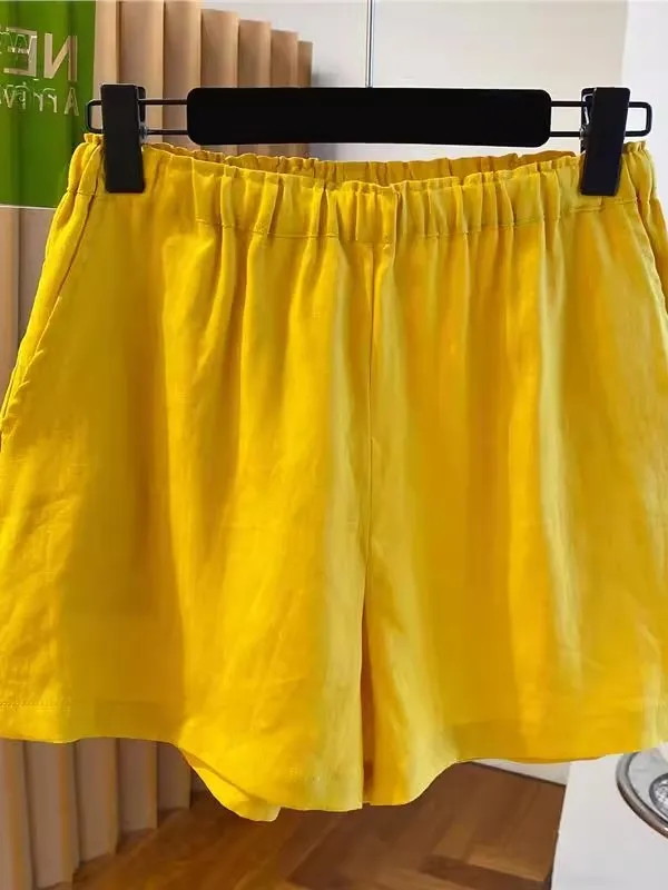 

Высокая талия, широкие брюки из хлопка и льна, женские летние повседневные модные брюки больших размеров, утягивающие шорты, юбки