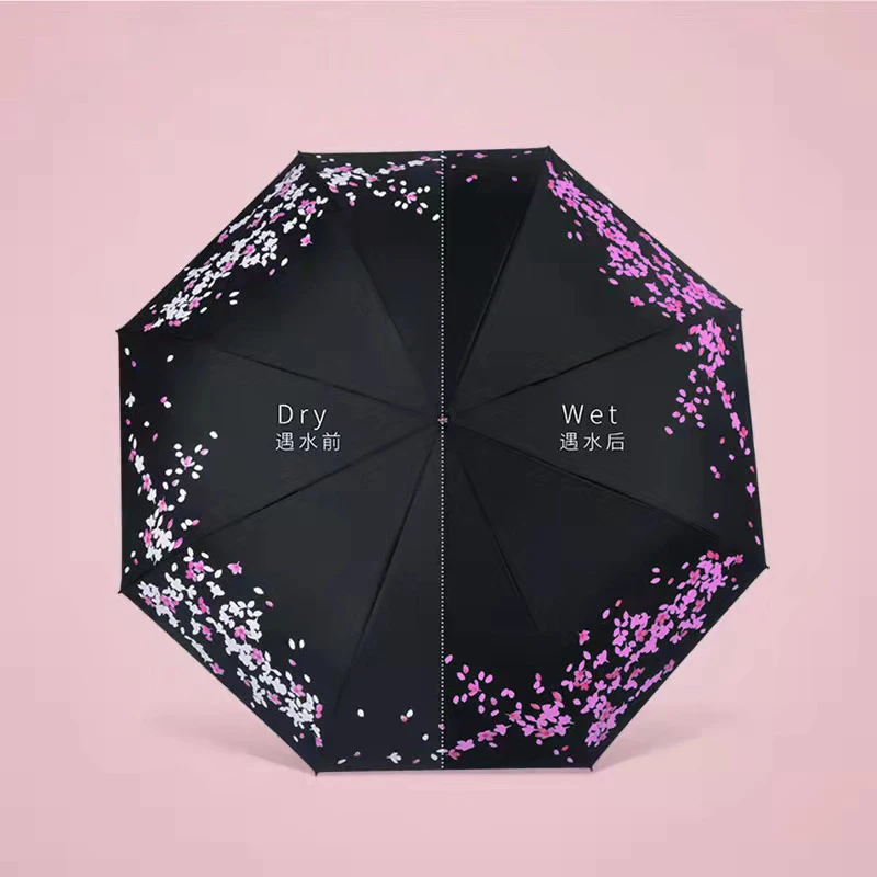 Cherry Blossom Automatic Non-automatic folding Umbrella Rain Women Sakura Flower Umbrella Female Rain Sun Parasol