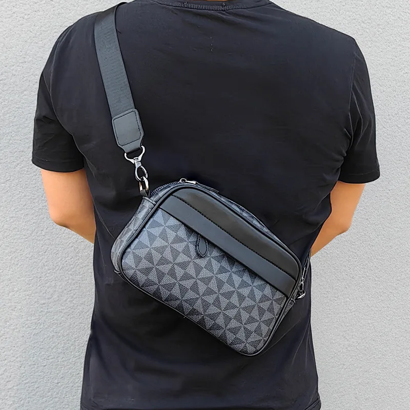 Bolso cruzado de moda para hombre, bolso de mensajero múltiple versátil, bolso de hombro informal