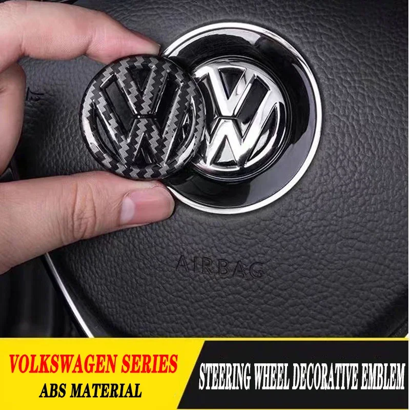 

Наклейка-декор для руля с логотипом и узором под карбон, аксессуары для VW GTI, Polo, Golf 5, 6, Passat, Scirocco, Beetle, CC