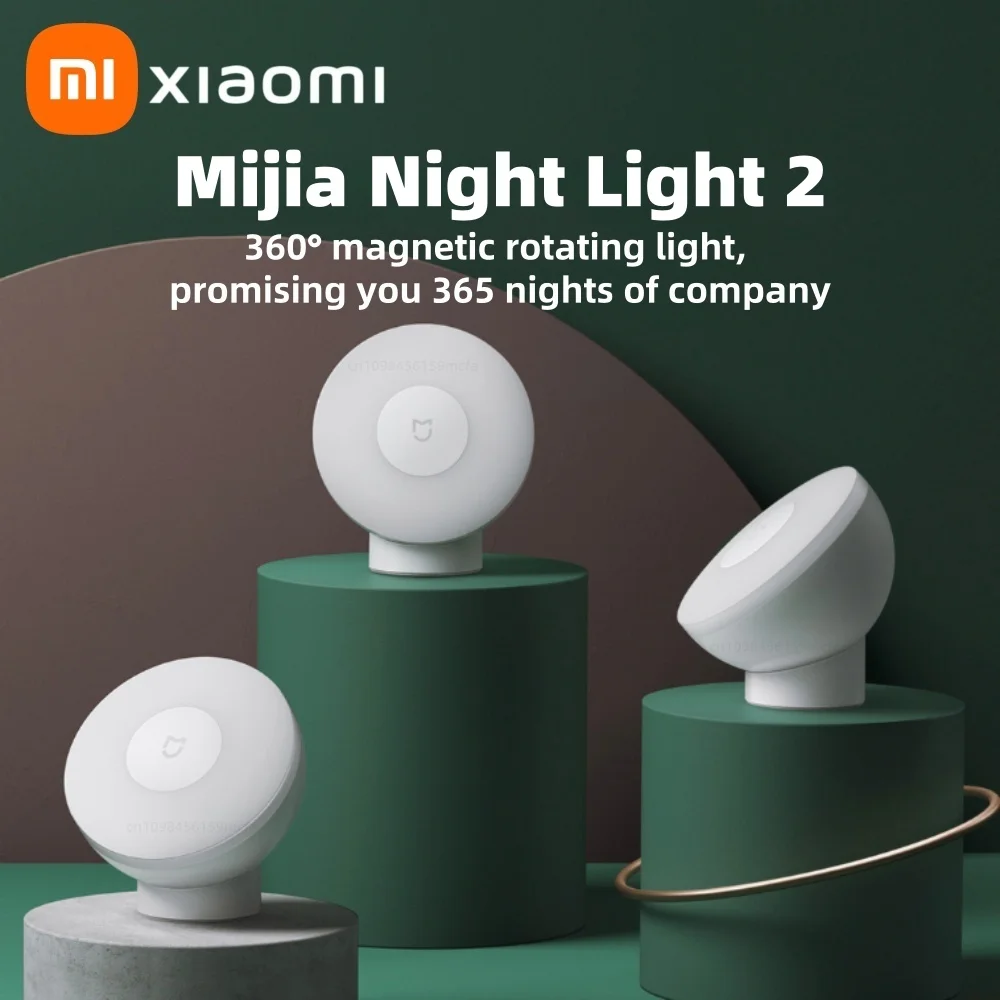 

Ночник XIAOMI MIJIA 2, версия, датчик движения, регулируемая яркость, умный датчик человеческого света, ночник для спальни