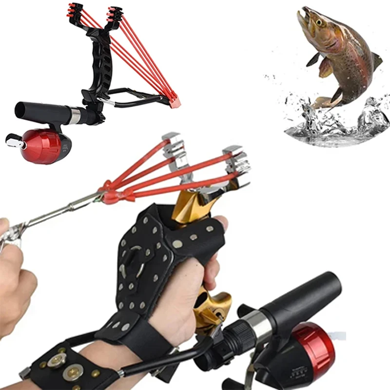 Metal Fishing Slingshot Wrist Support Fishing Tool Fish Dart Accessories Outdoor Camping Fishing Package