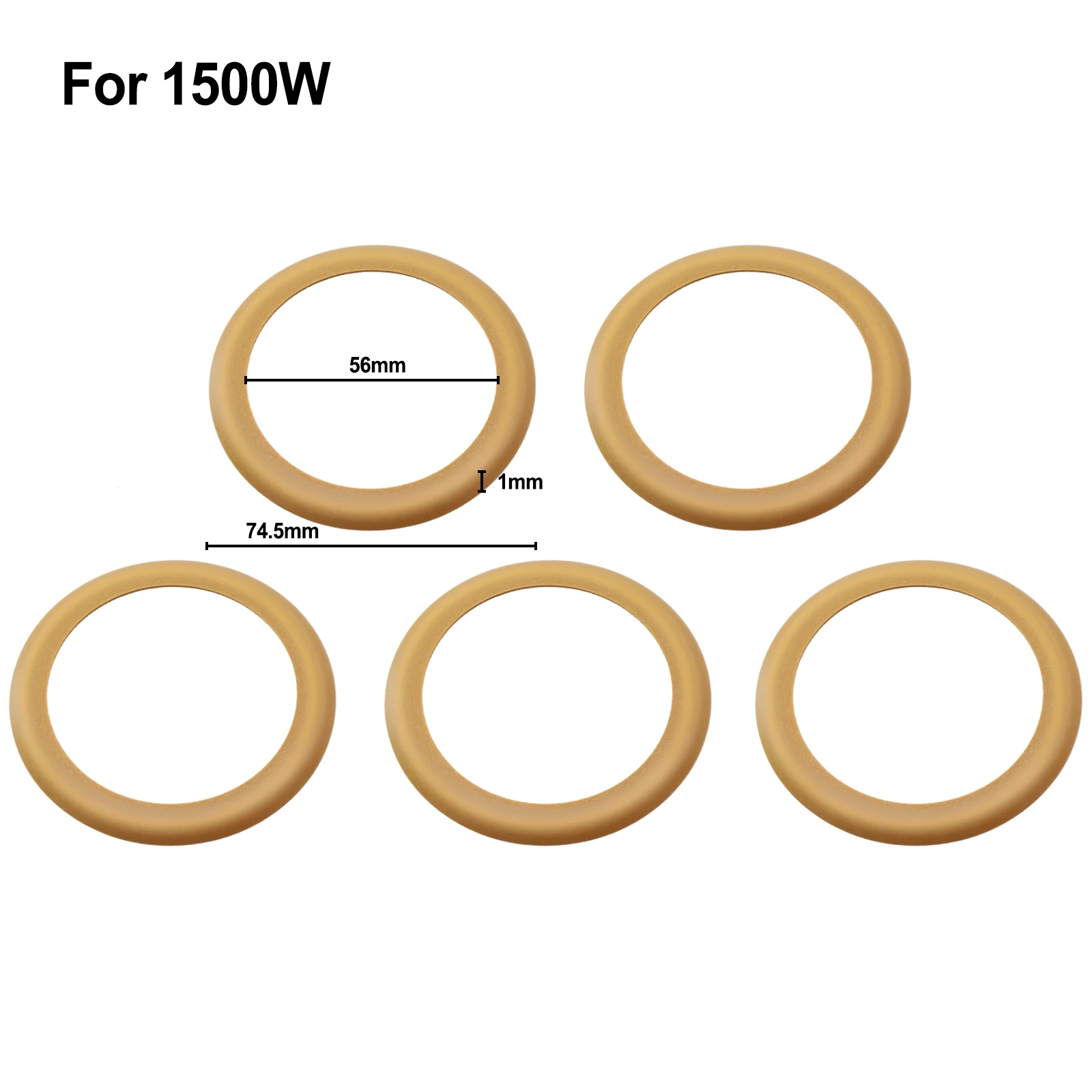 Robust Rubber Piston Rings (Set of Five) Suitable for Different Oil Compressor Models Including Popular Wattages