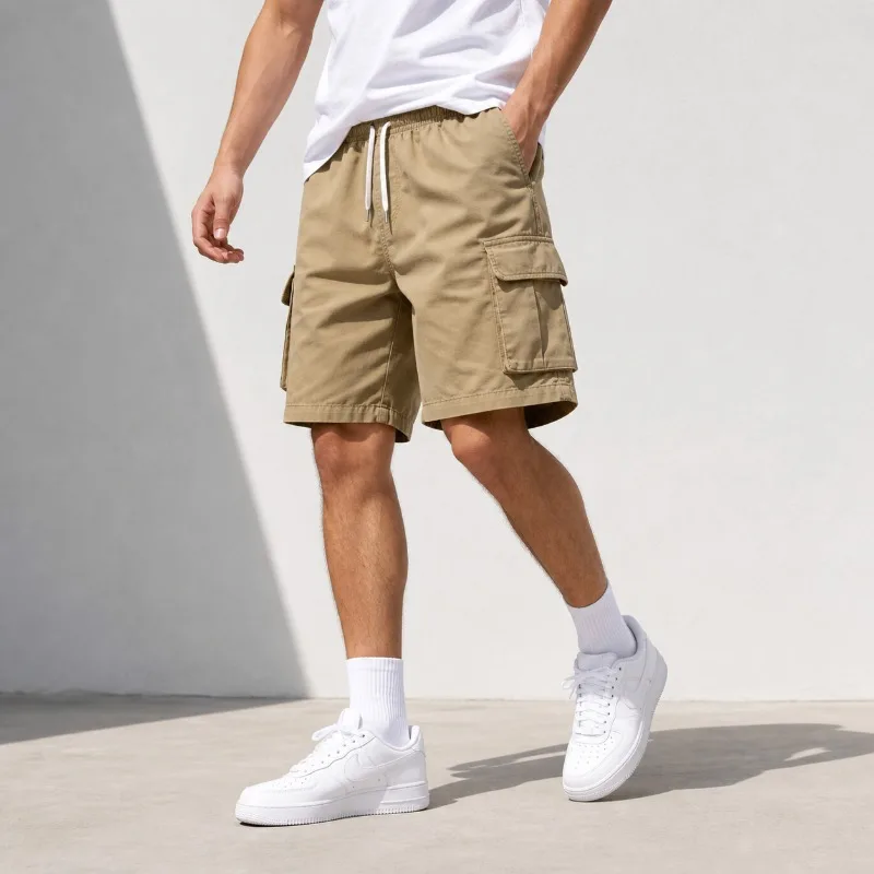 

Men's Cargo Shorts Elastic Waist Drawstring Multi Pocket Knee Length Summer Casual Workwear Outdoor Daily Wear Bottoms
