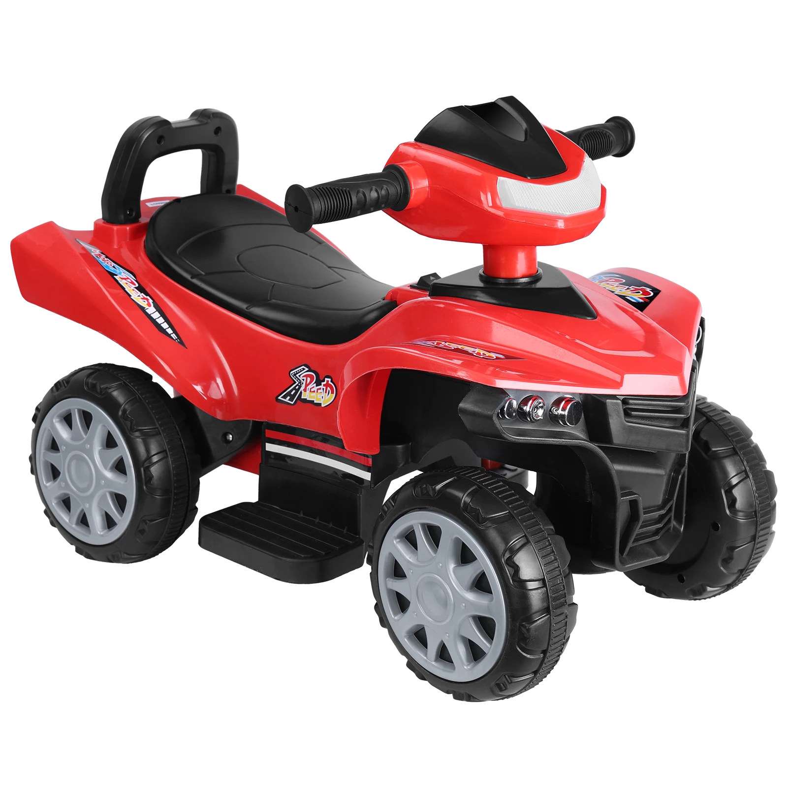 6V Kids Ride On Car, 4-Wheels Quad ATV Play Car, Toddler Electric Car, 1.8MPH Max Speed, Treaded Tires, Rubber Handles, Push-But