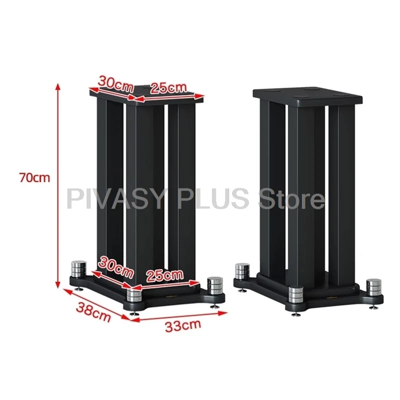 2 stuks 20-80 cm luidsprekerstandaard 5x5 cm stalen frame audiostandaard ronde basis luidsprekerplank voor DJ boekenplank satellietgeluidssysteem