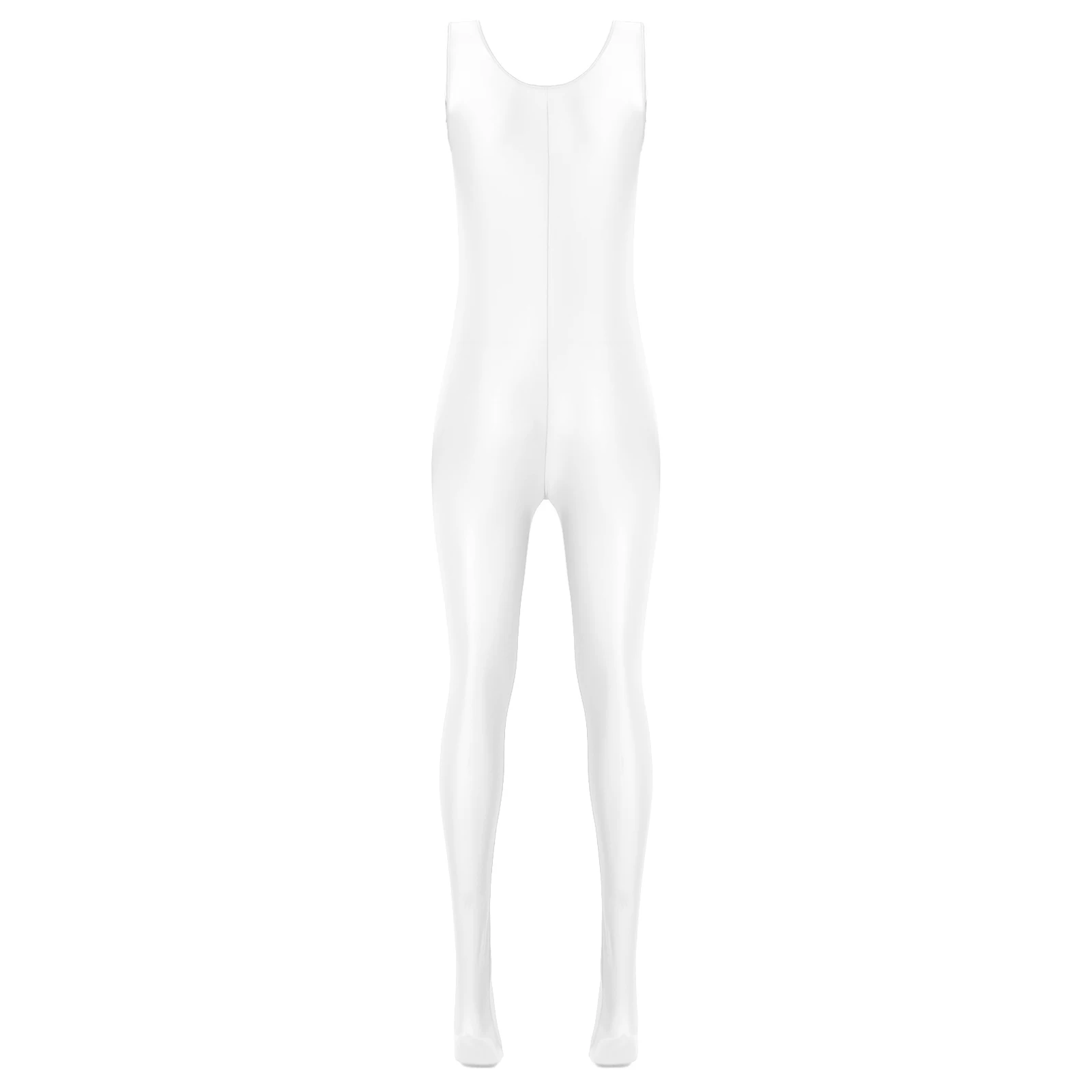 Damen-Badeanzug Zentai-Jumpsuit Lingerie Ganzkörper-Bodysuit Sport Fitness Footed Unitard Einfarbig Rundhals-Bodystocking – Detail 4