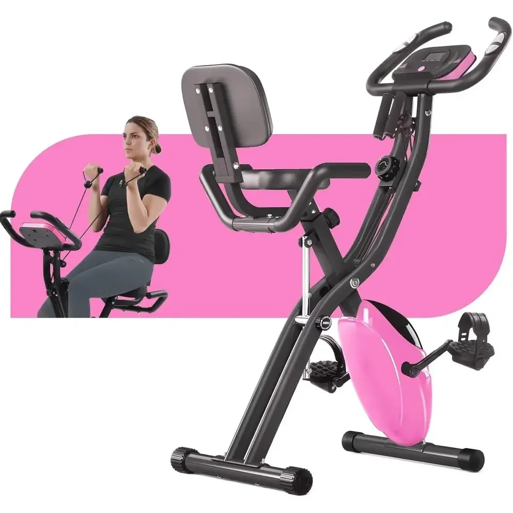 4-in-1 Liege- und Steh-Heimtrainer mit 16 Magnetischen Widerstandsstufen für Indoor-Cycling zu Hause