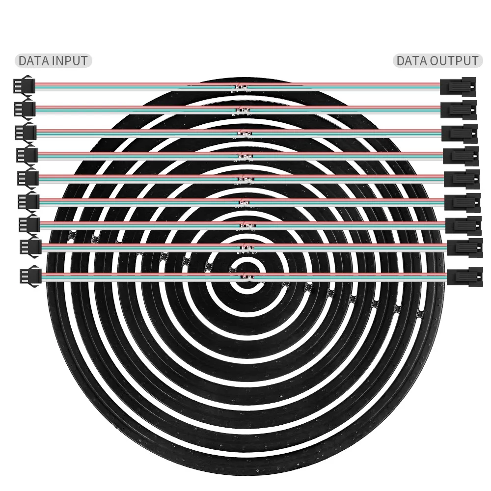 WS2812B RGBIC LED Ring Individually Addressable WS2812 Round Module 5050 Built-in IC 1 8 12 16 24 32 40 48 60 241 Pixels DC5V