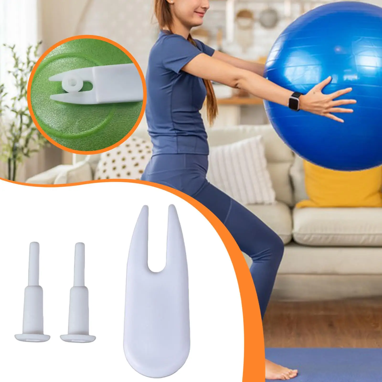 Yoga Gym Ball Air Stopper Plastic Plug Pins with Puller Durable Replacement for Inflatable Sport Ball and Mini Fitness Ball
