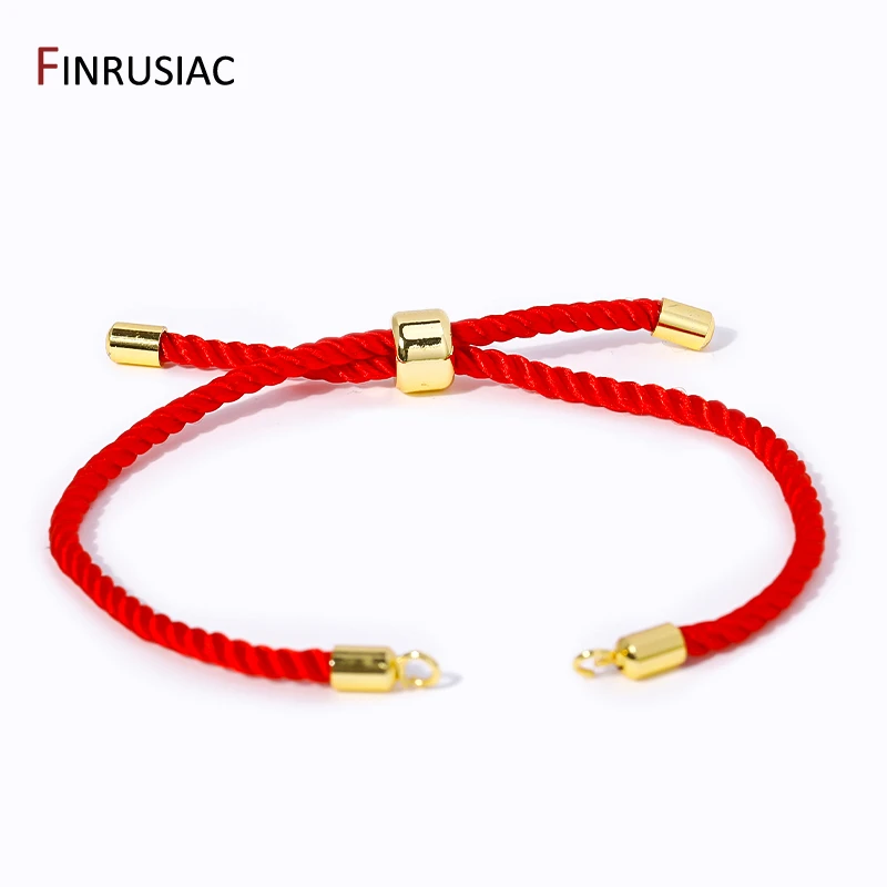 Wholesale Multicolor Adjustable Rope Bracelet Chain 18K Gold Plated Semi-finished Bracelet For DIY Jewelry Making Supplies