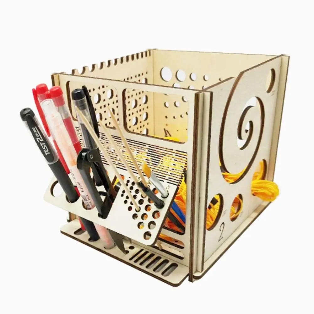 Wooden Frame Paint Brush Holder Multihole DIY Watercolor Brush Rack Saving Space Large Capacity Pen Drying Stand