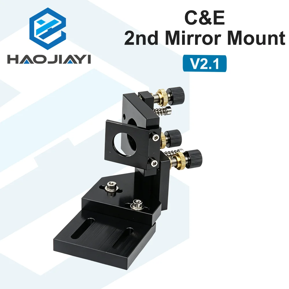 CO2 Laser Second Mirror Mount 25mm Black Integrated Reflector Mirror Holder for Laser Engraving Cutting Machine Accessories