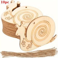 10 Wooden Snail Shape Wood Pieces DIY Painting Crafts Wooden Ornaments Holidaey Wedding Party Home Decorations