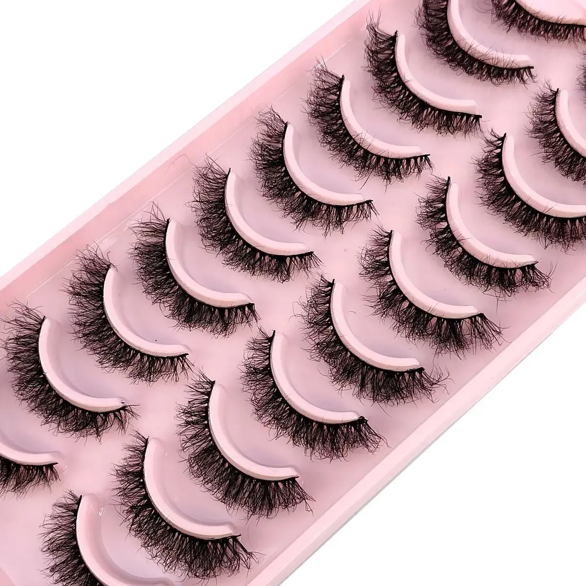 HBZGTLAD New 10 Pairs 3D Faux Mink Eye Lashes Fluffy Volume Mink Lashes Short Lashes Makeup Kit Natural Long False Eyelas