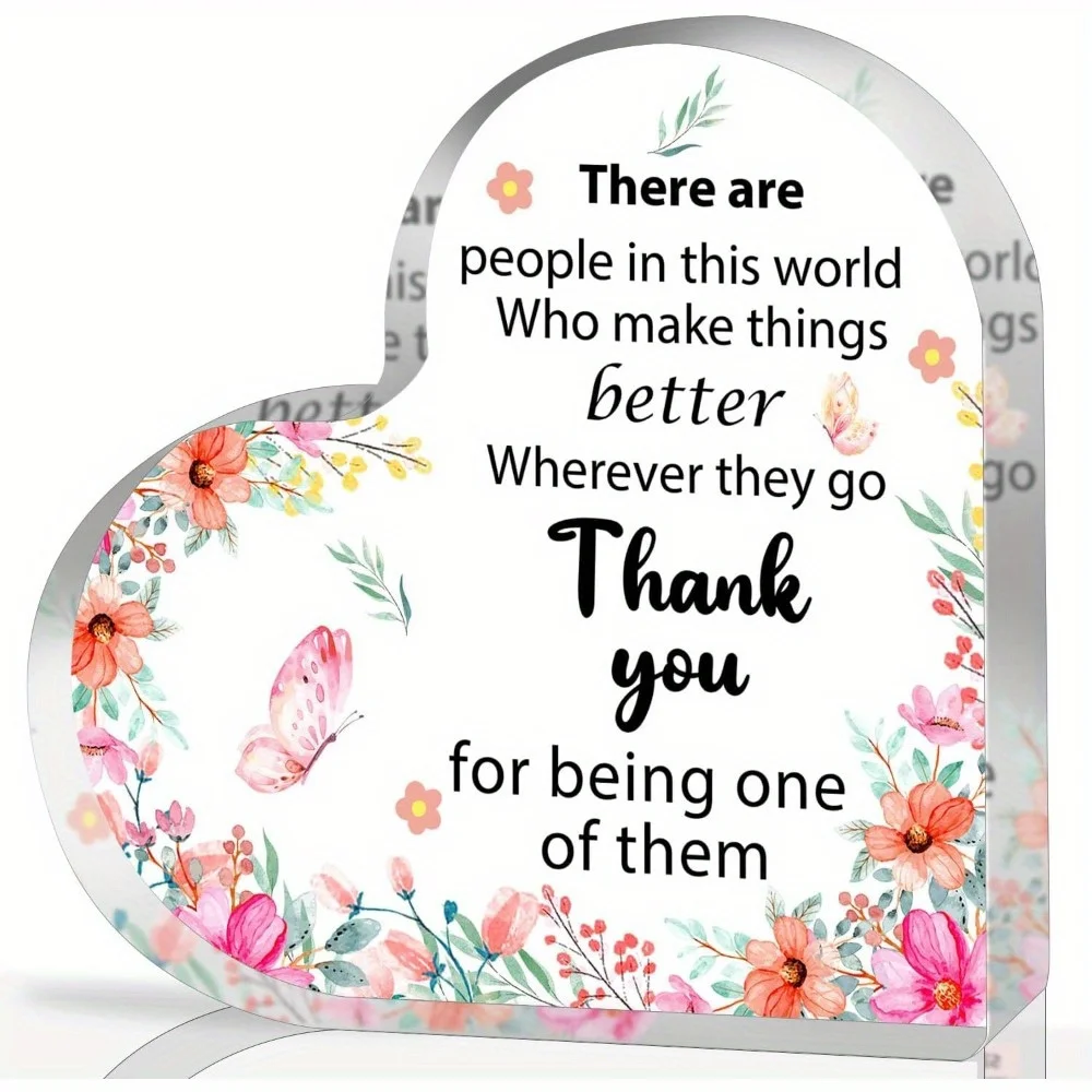 Women’s Inspirational Acrylic Heart Gift - Coworker/Boss Appreciation Keepsake - Ideal for Retirement/Graduation/Farewell
