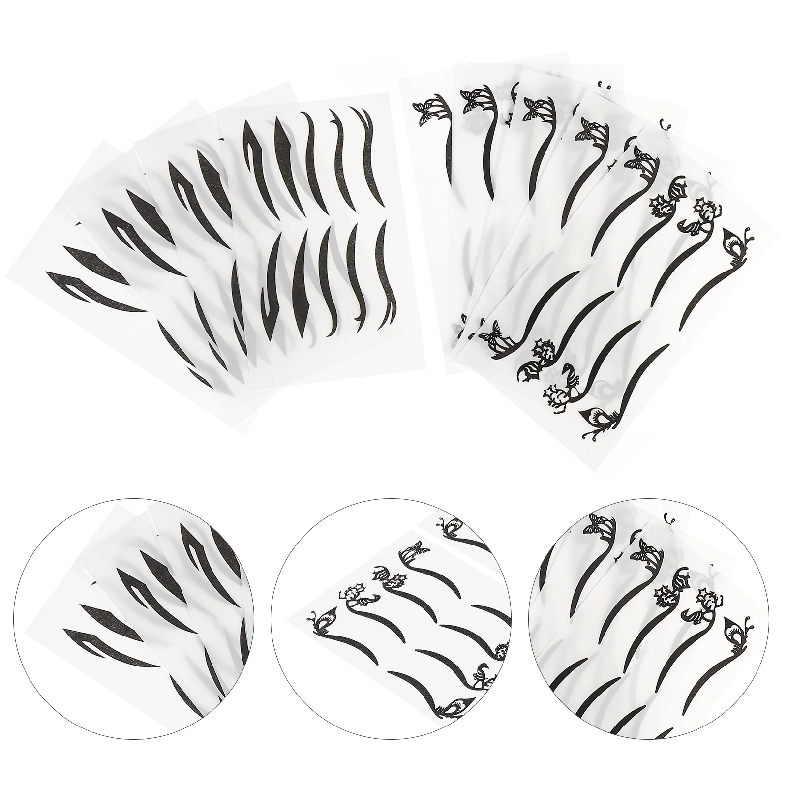 2 uds pegatinas delineador de ojos pegatina delineador de ojos reutilizable para un maquillaje de ojos perfecto calcomanías faciales ligeras de desgarro Cosplay de Halloween