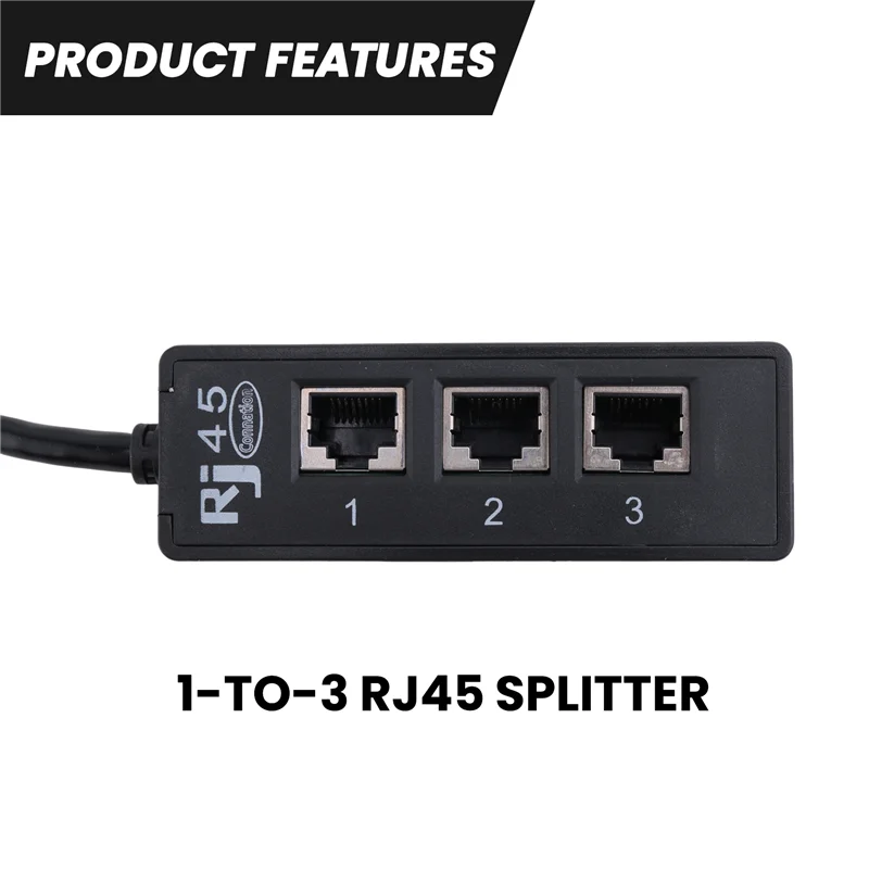 RJ45 Male To 3 RJ45 Female Port Network Extender Cable Splitter LAN Ethernet