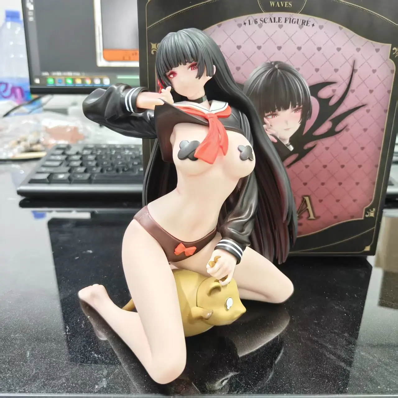 Chisaki Black Sailor Uniform Anime GK Model Figurine, Trendy Toy, Statue, Merchandise, Table Decoration, Birthday Gift