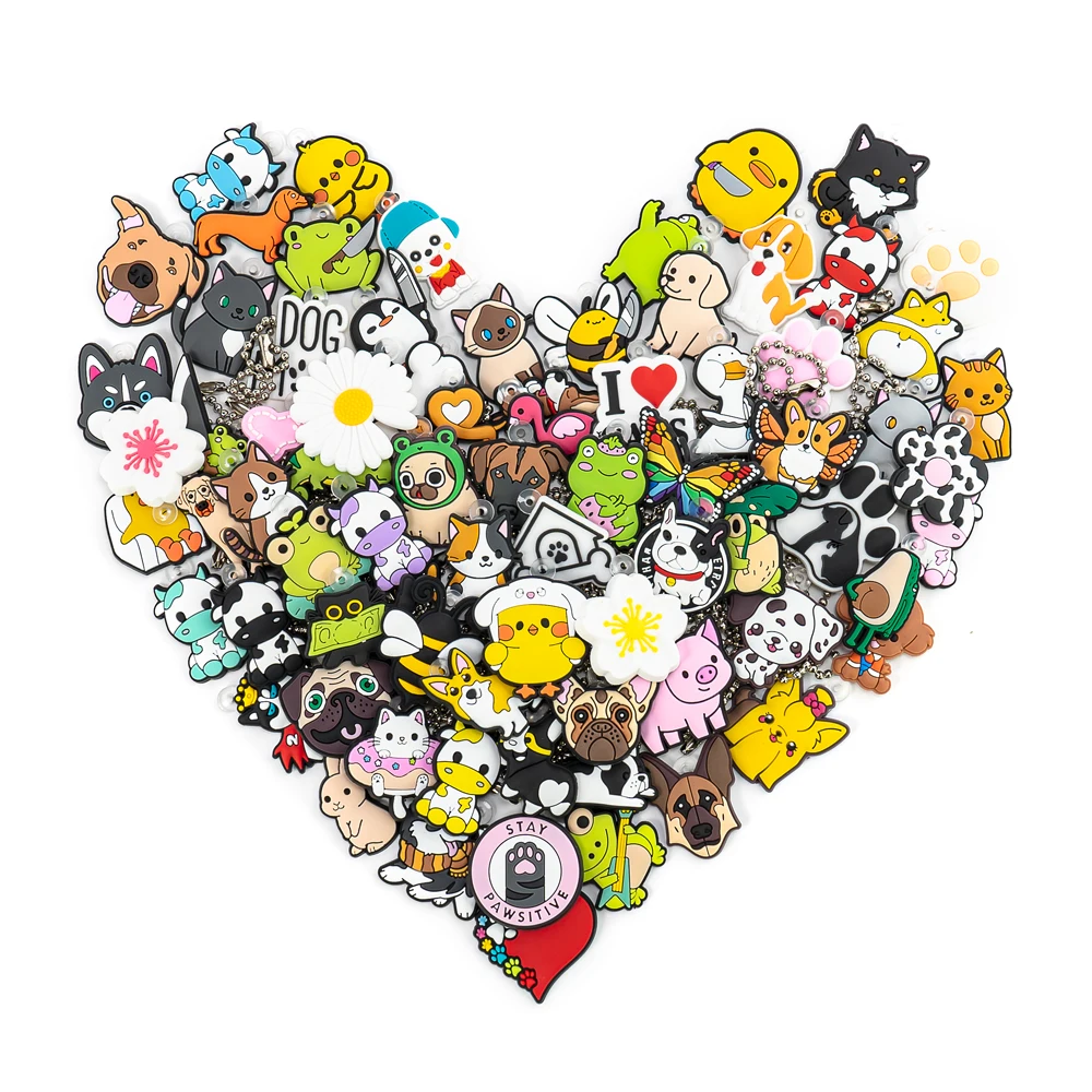 10/20/50/100 PCS Random Keychain Cute Animal Dogs Cats Cartoon Anime Character Keyring fit Car Key Accessories Friends Key Gift