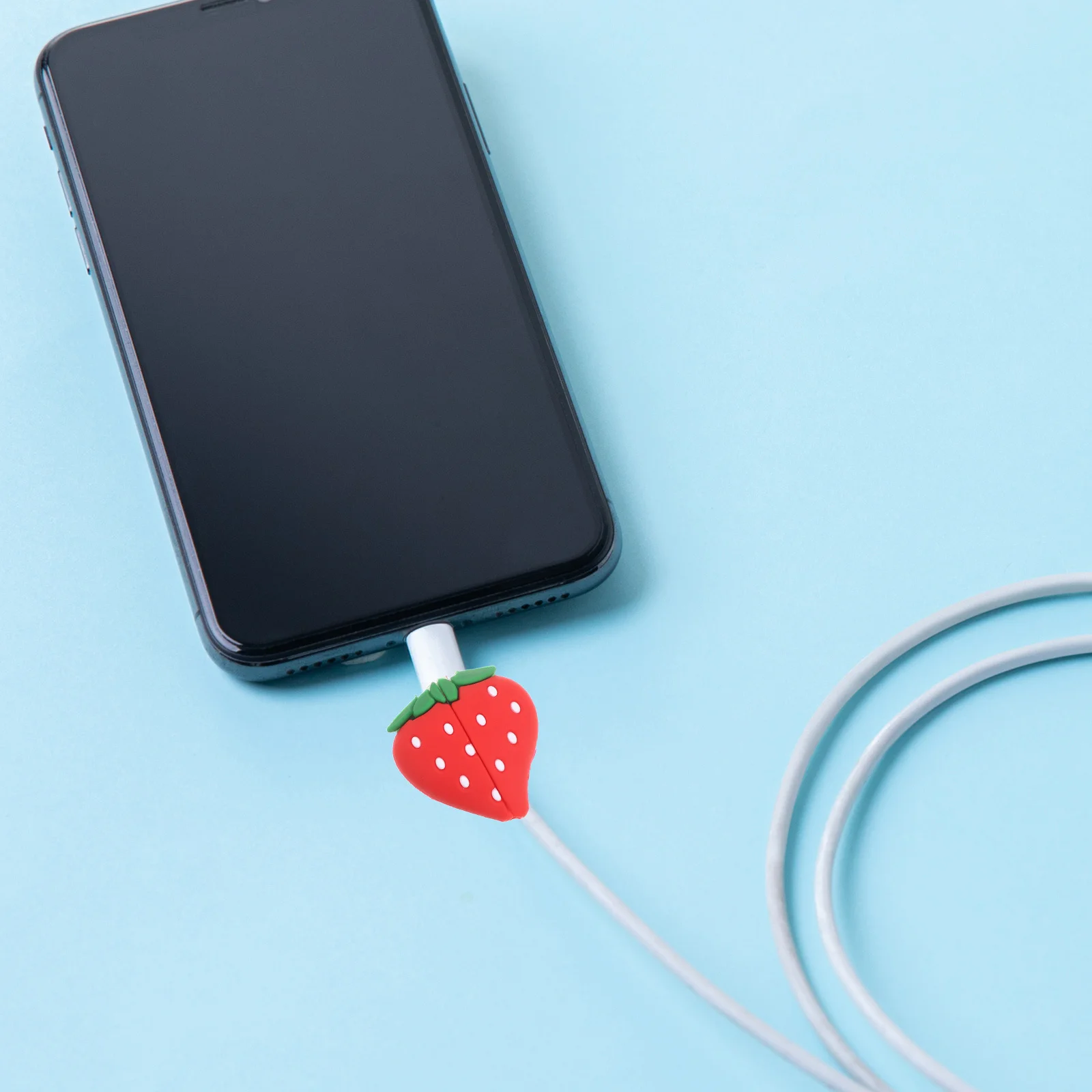 3Pcs USB Kabel Protector Obst Design Erdbeere Kabel Wickler Kabel Saver Daten Linie Schutzhülle USB Draht Protector