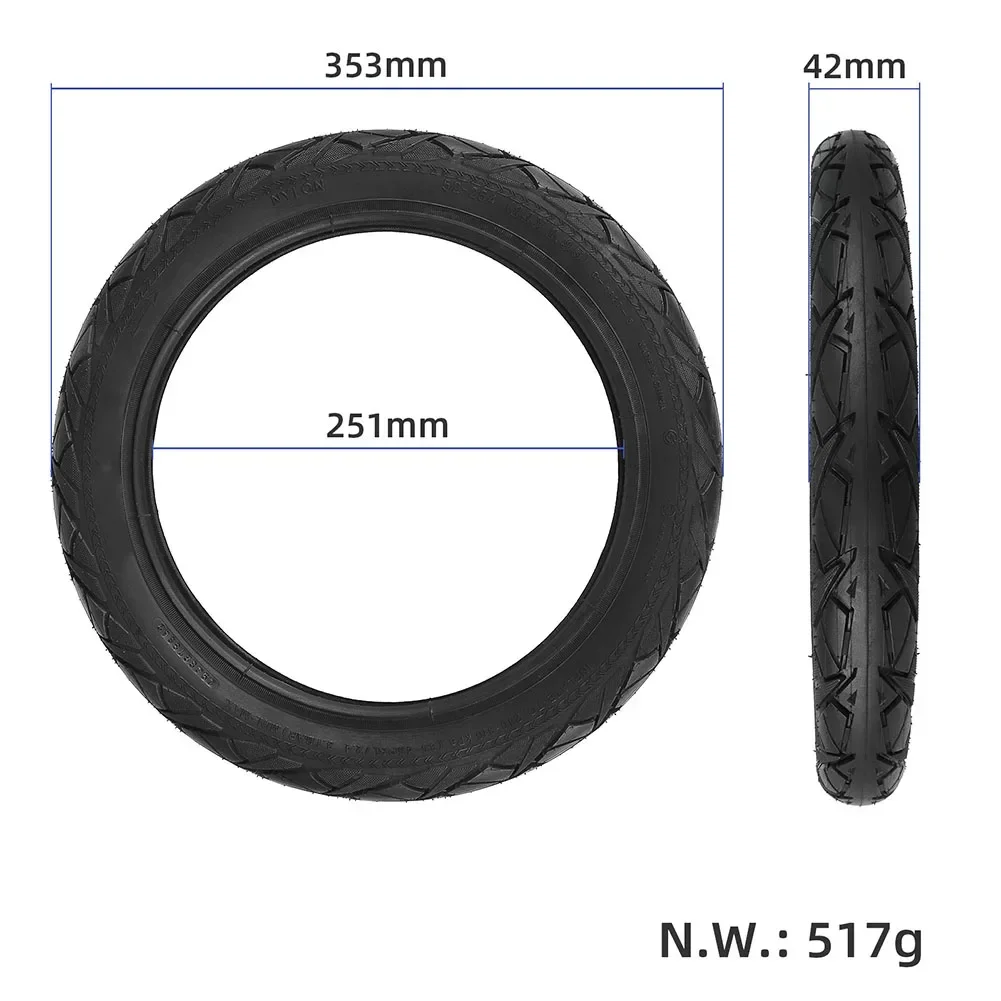 14x1 95 For Electric Bicycle Tyre For 14 Inch For Electric Bike Rubber Material Black Color (As Pictures Show)