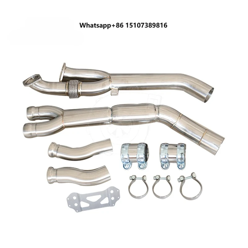 For S58 G80 G82 M3 M4 2020+ Midpipe 3.5inch Two Piece Design Resonated with Brace