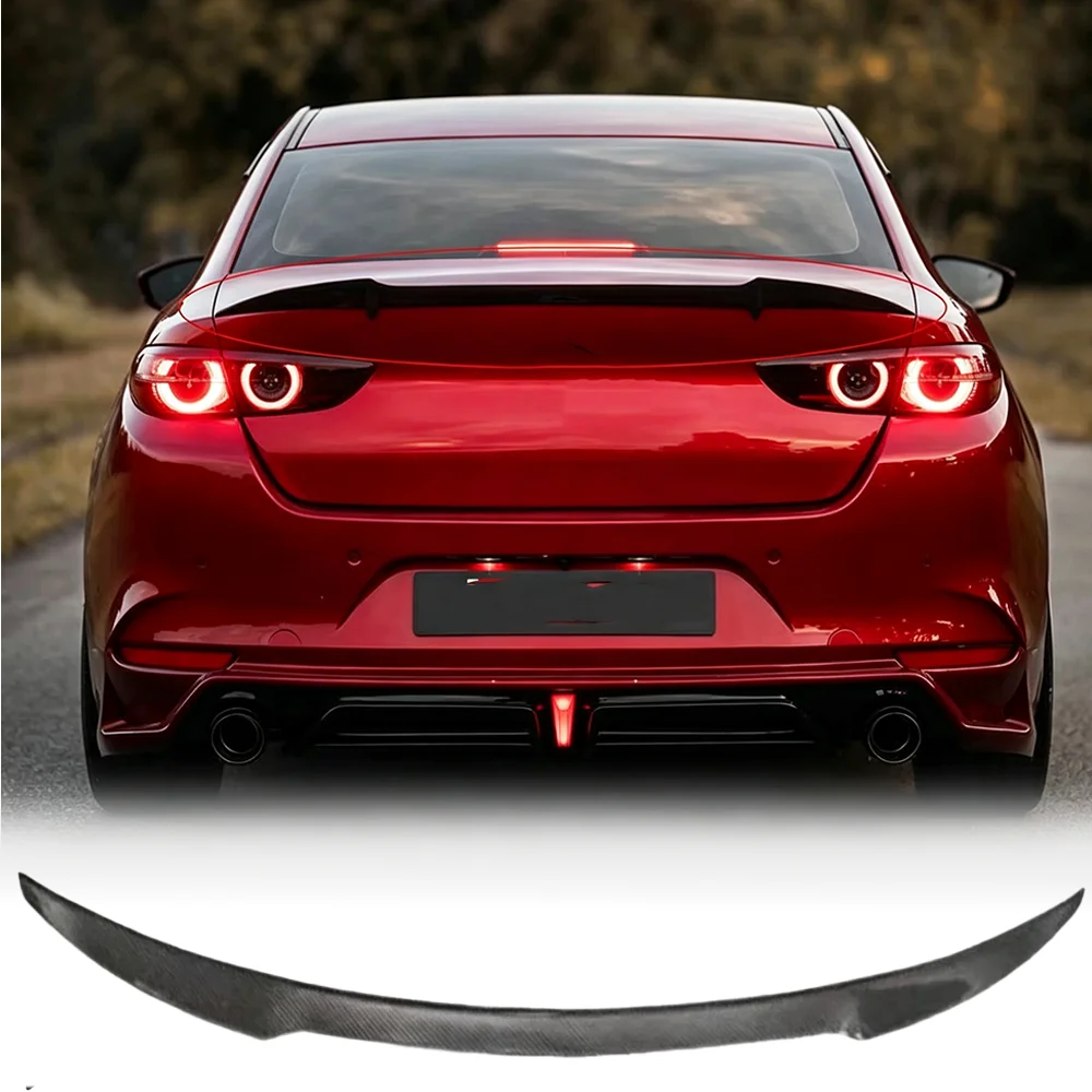 

Suitable for Mazda 3 Axela 2020-2024 AE model unpainted genuine carbon brazed rear trunk modification accessories spoiler