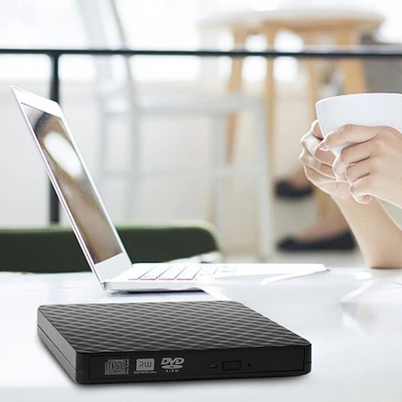 External CD DVD Drive, USB 3.0 And Type-C Portable CD DVD +/-Rw Drive Reader, DVD/CD ROM Burner Rewriter, DVD Drive