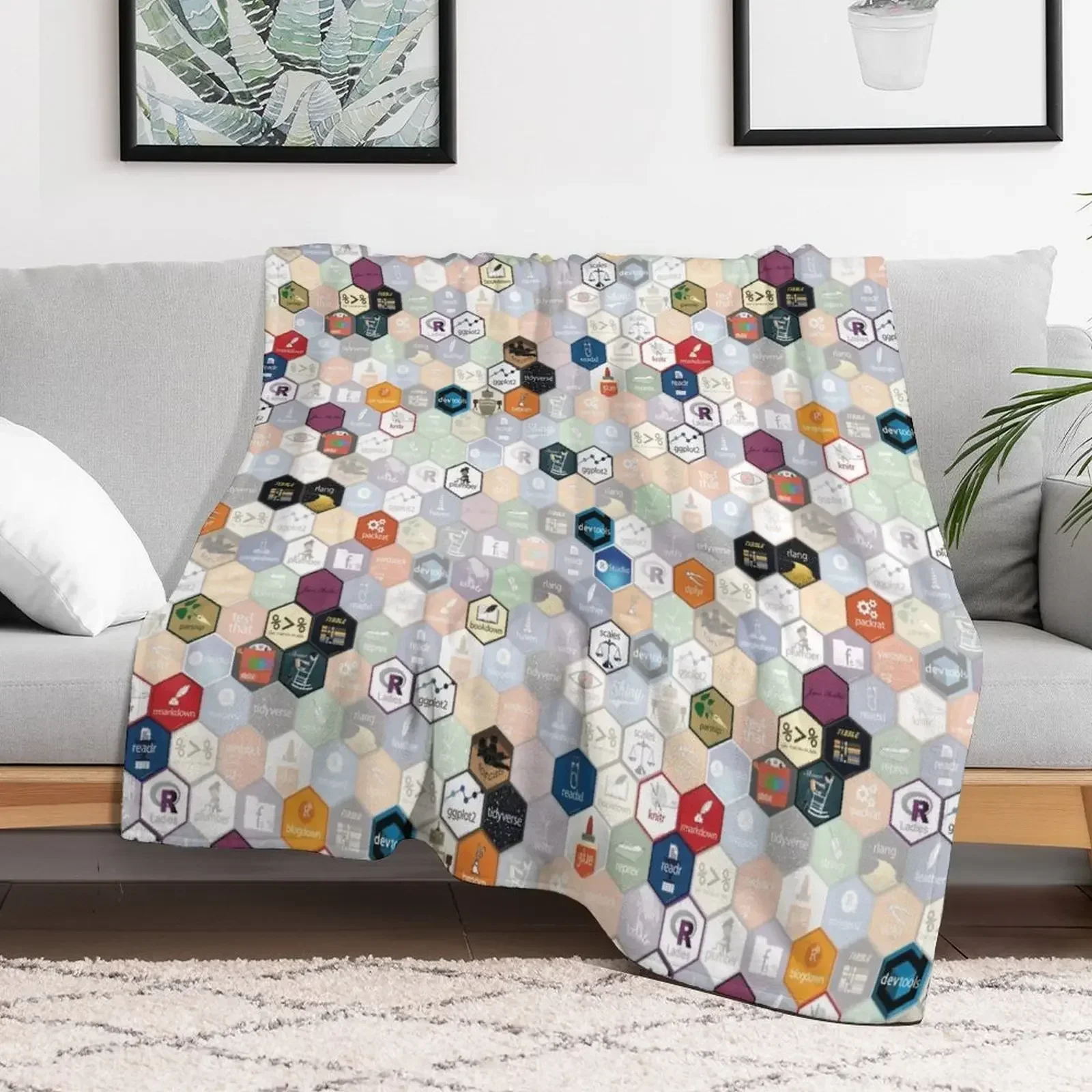 R hex fabric (small hexes) Throw Blanket for sofa Blankets For Baby Weighted Blankets