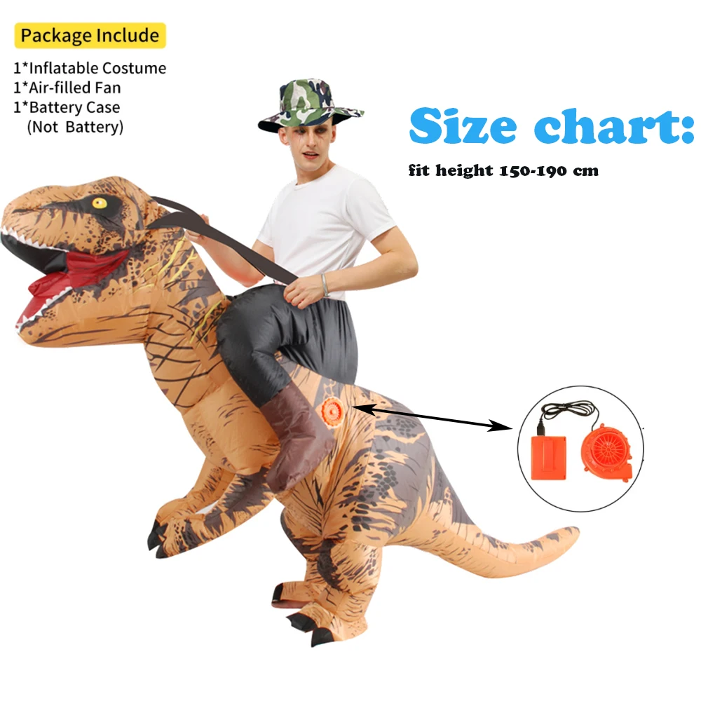 

Надувной костюм динозавра для взрослых, забавный карнавальный наряд для праздничной вечеринки, размер 4.9-6.2 дюйма