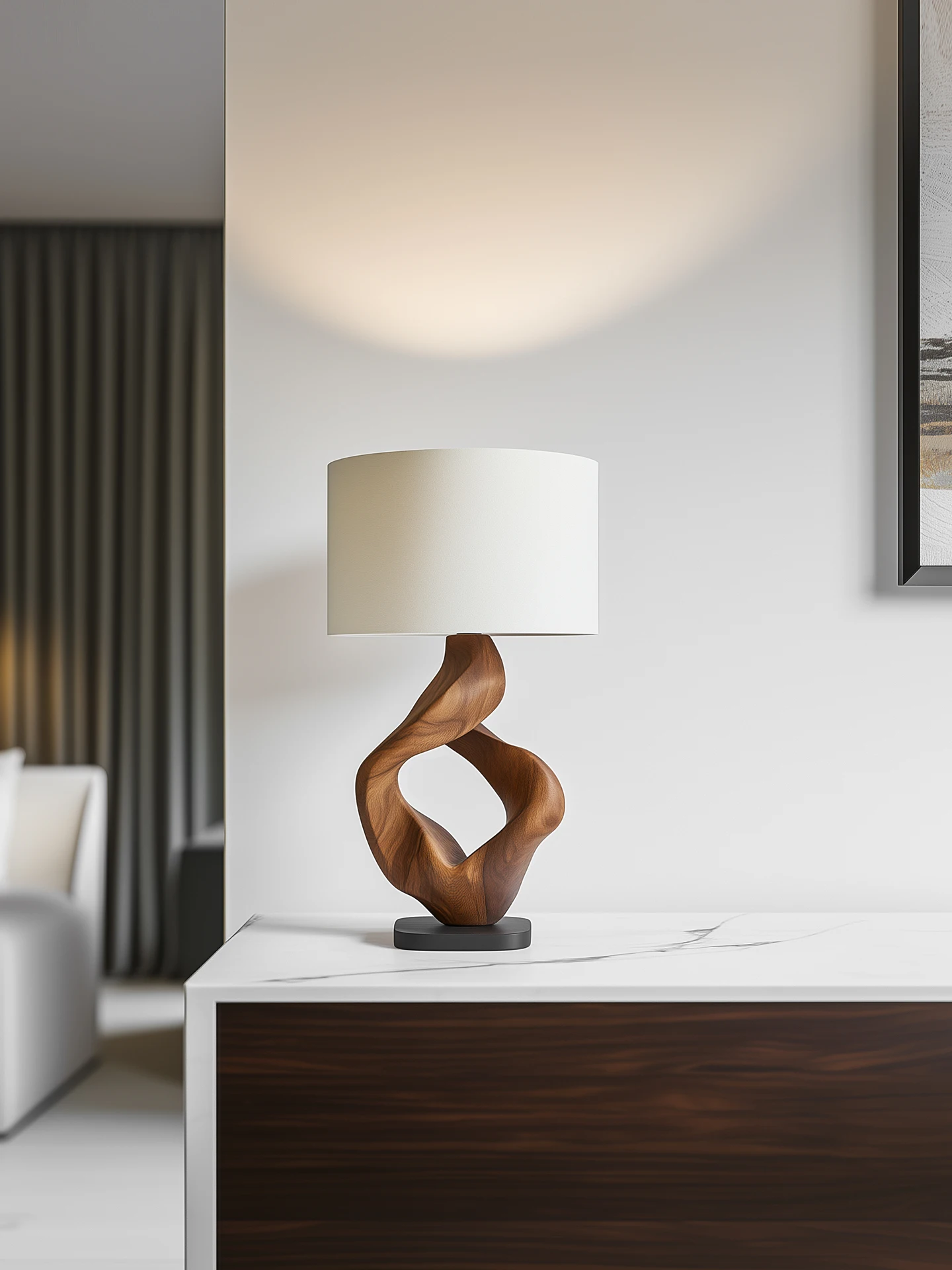 

Modern minimalist personality creative solid wood designer niche model house entrance bedroom bedside ornament