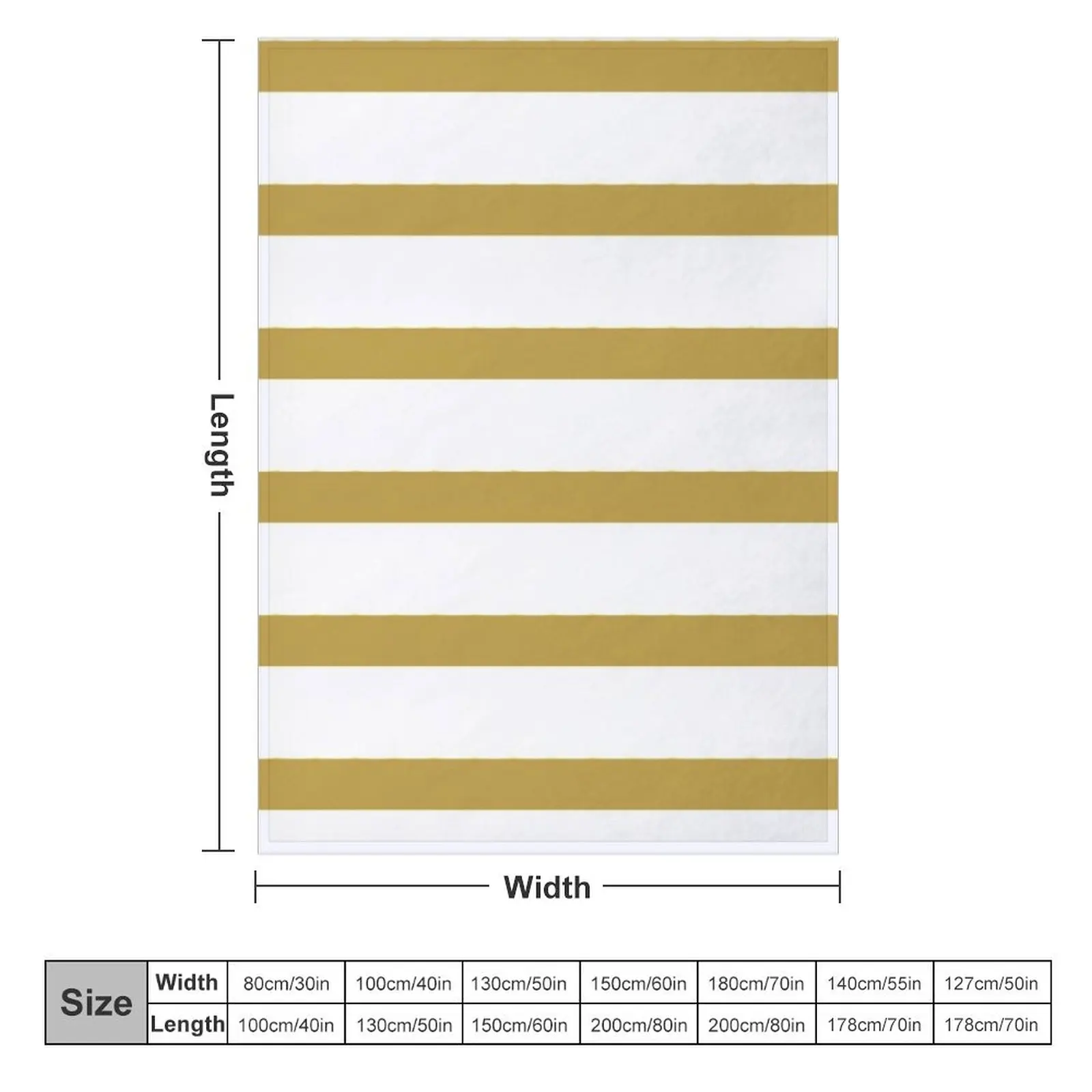 Gold and White Striped Pattern Throw Blanket Giant Sofa Travel Flannels christmas decoration Blankets