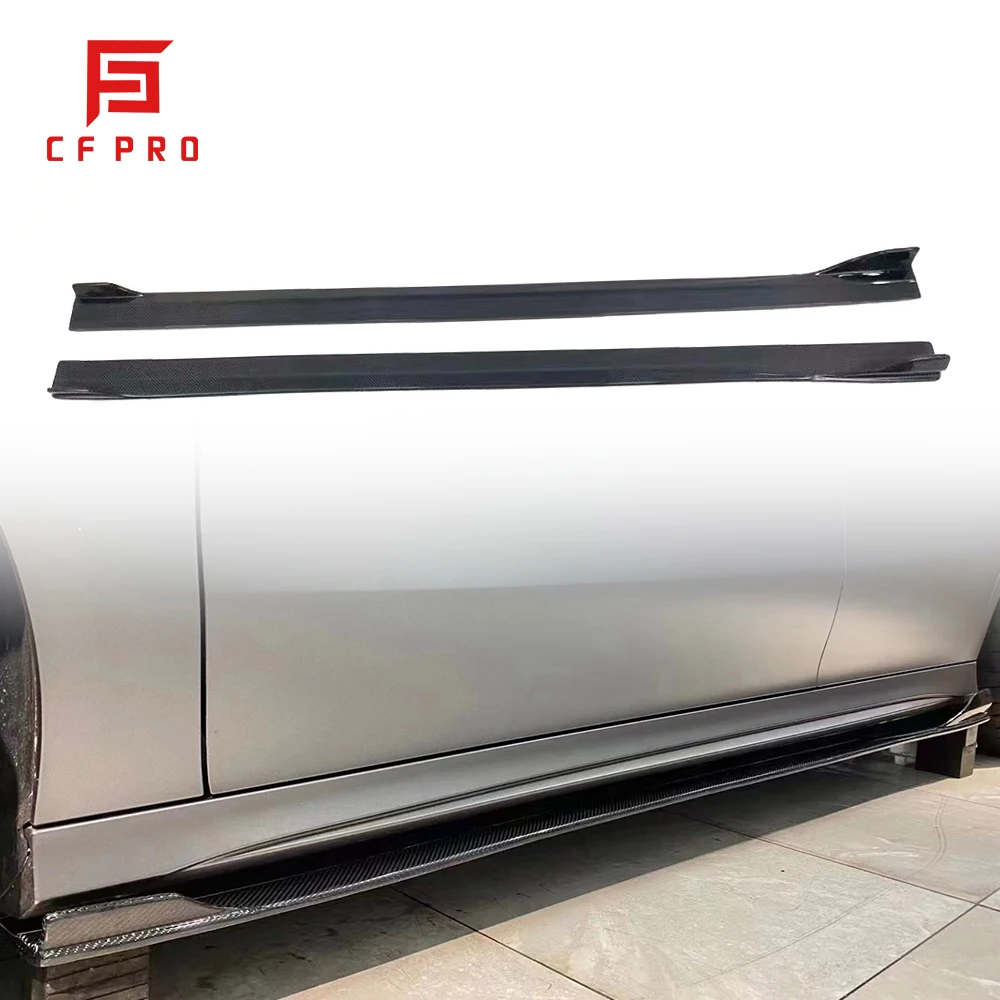 Cubierta de faldas laterales de fibra de carbono para Mercedes Benz CLA Class CLA45 W118 W177 2020-2023, accesorios de coche