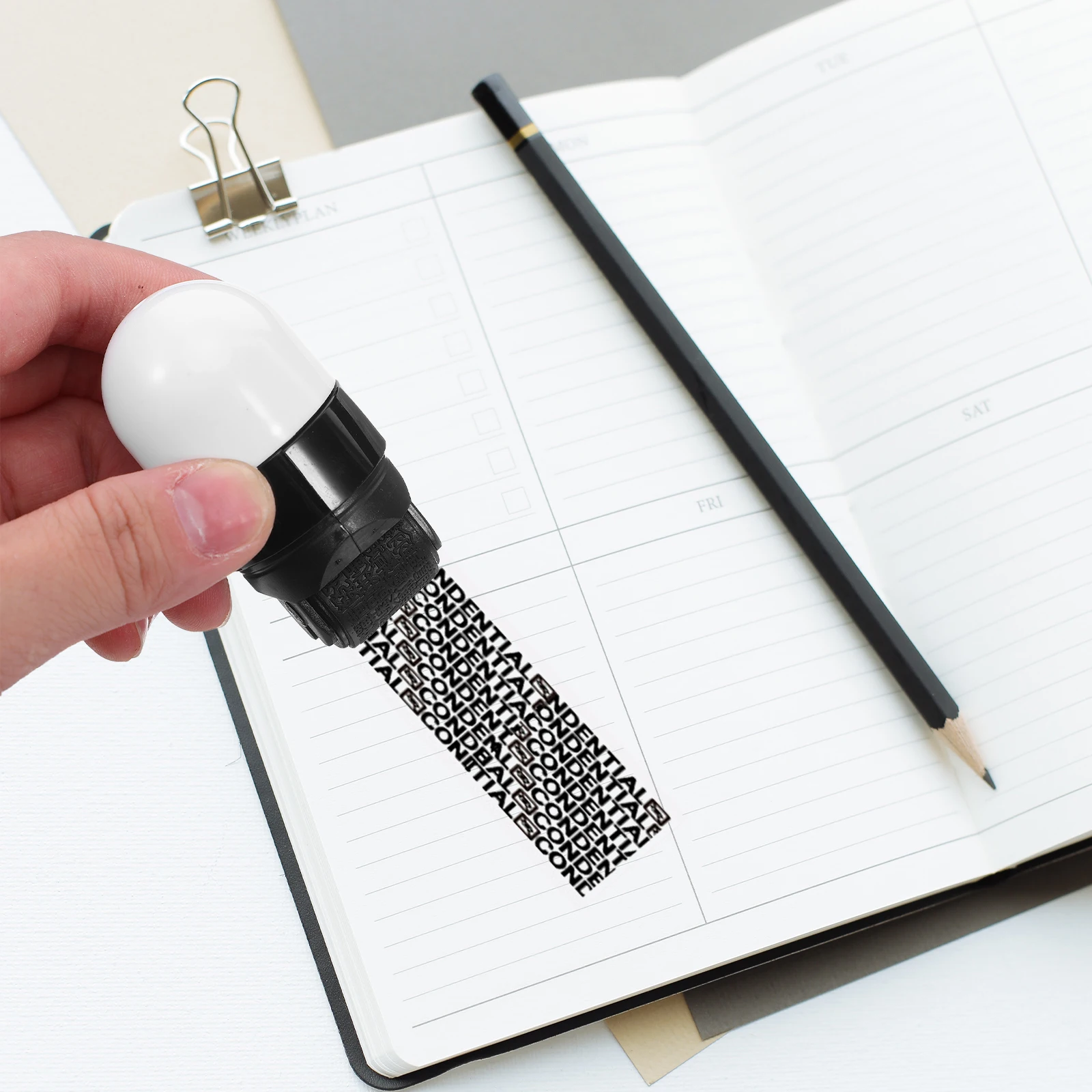 2pcs Dual Head Privacy Roller Stamp Wide Confidential Address Blocker For Security Data Protection Anti-Theft Id Guard