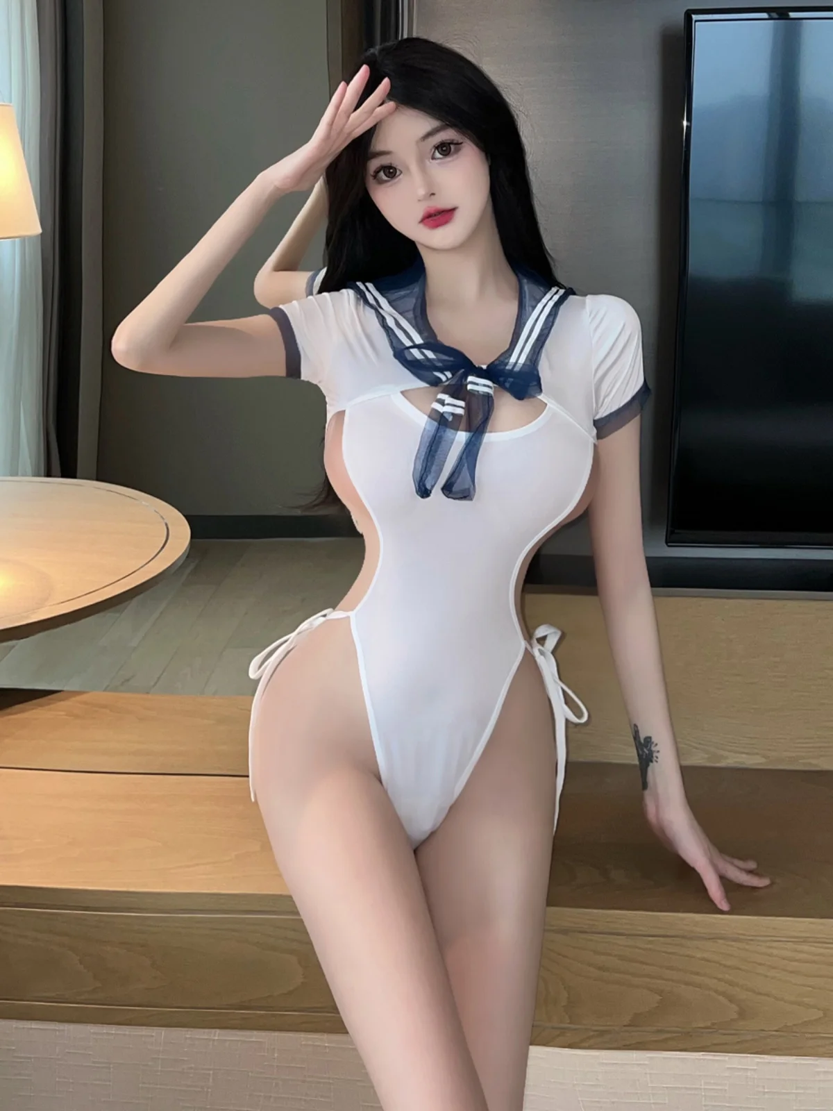 

Сексуальный ажурный купальник-бикини для девочек, ow Chest Pure Desire orm, комбинезон с низкой талией, рта, брюки