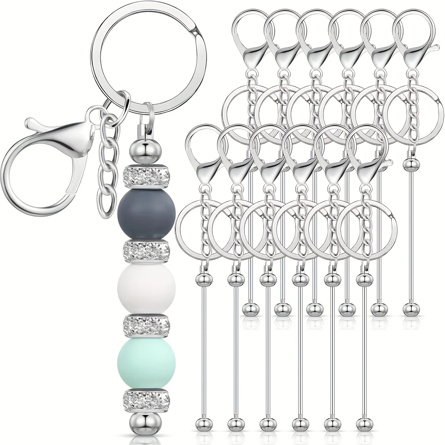 

DIY Beaded Keychain Set Handmade Blank Keychain Accessories Beaded Keychain Chain for Crafting Unique Personalized Gifts