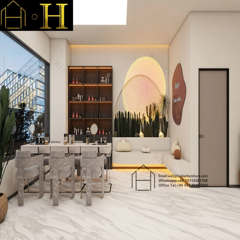 Luxury Gold Frame Single/double Side Hair Salon Mirrors Barber Station Led Salon Mirror Other Salon Furniture