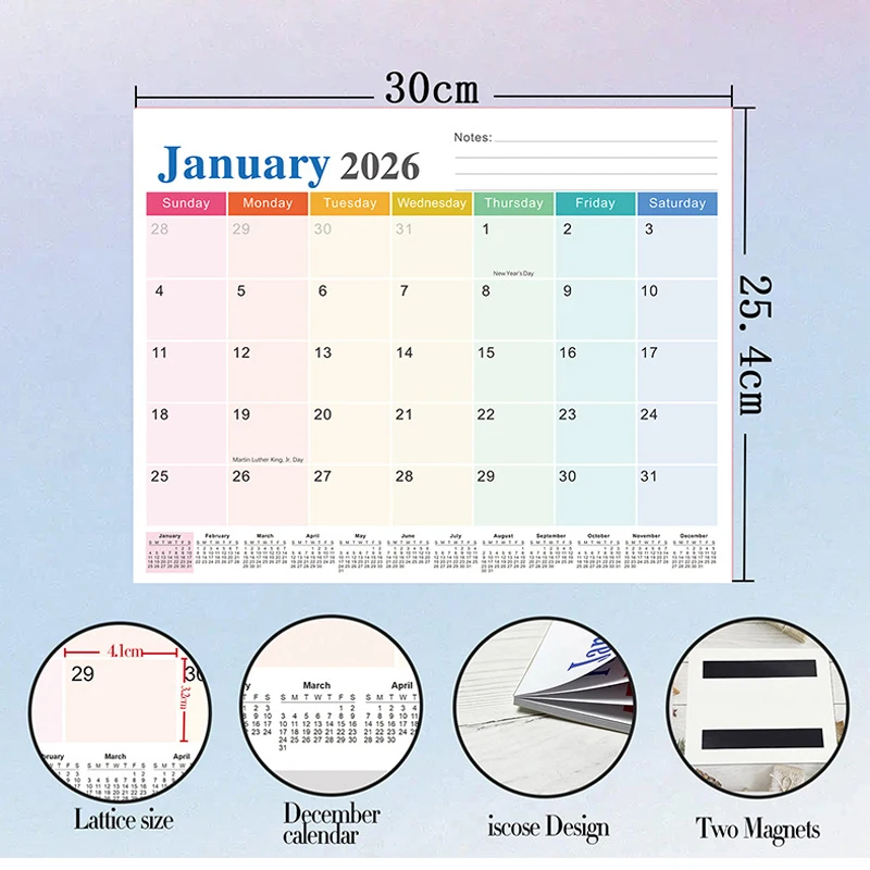 Magnetic 2026 Fridge Calendar 18-Month Daily Weekly Planner Timely Organizer July 2025 To December 2026 Wall Calendar Home Decor