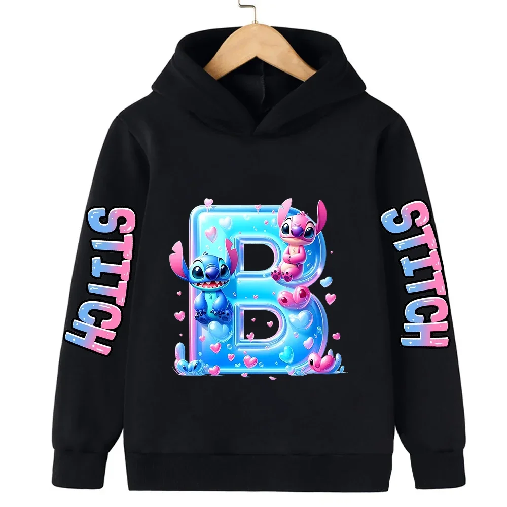 

Lilo & Stitch Children Hoodies Letter A-Z Kid Pullover Print Kawaii Casual Clothes Anime Kids Sweatshirts Girl Boy Cartoons Tops