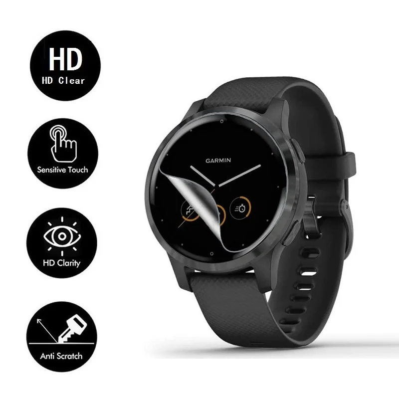 10PCS pelindung layar hidrogel TPU untuk Garmin Vivoactive 4 / Vivoactive 4S jam tangan pintar HD jernih lembut lapisan pelindung