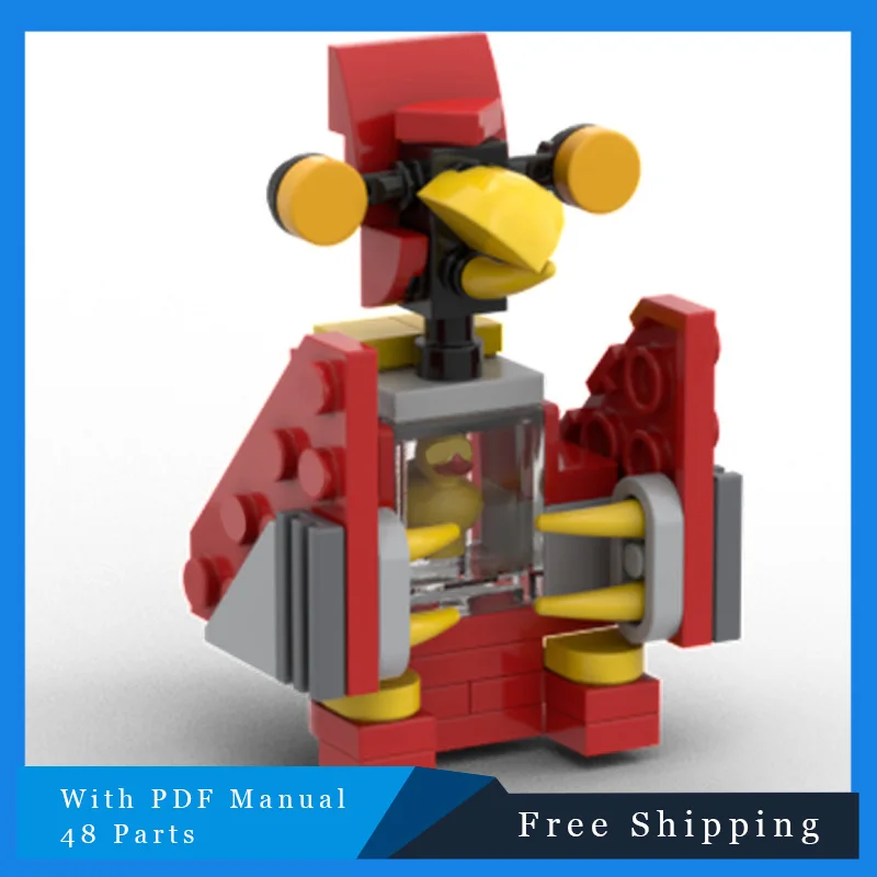 48パーツMOCクリエイティブビルディングブロックキュートな赤いアニメキャラクターモデルSTEM教育玩具男の子と女の子のための完璧な誕生日プレゼント