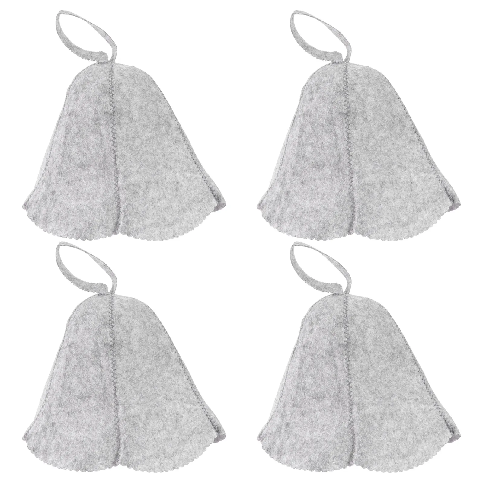 

4pcs Bath Hat Grey Quick Dry Hair Accessories for Sauna Spa Pool Moisture Absorbing Cooling Comfortable with Hanging Ring