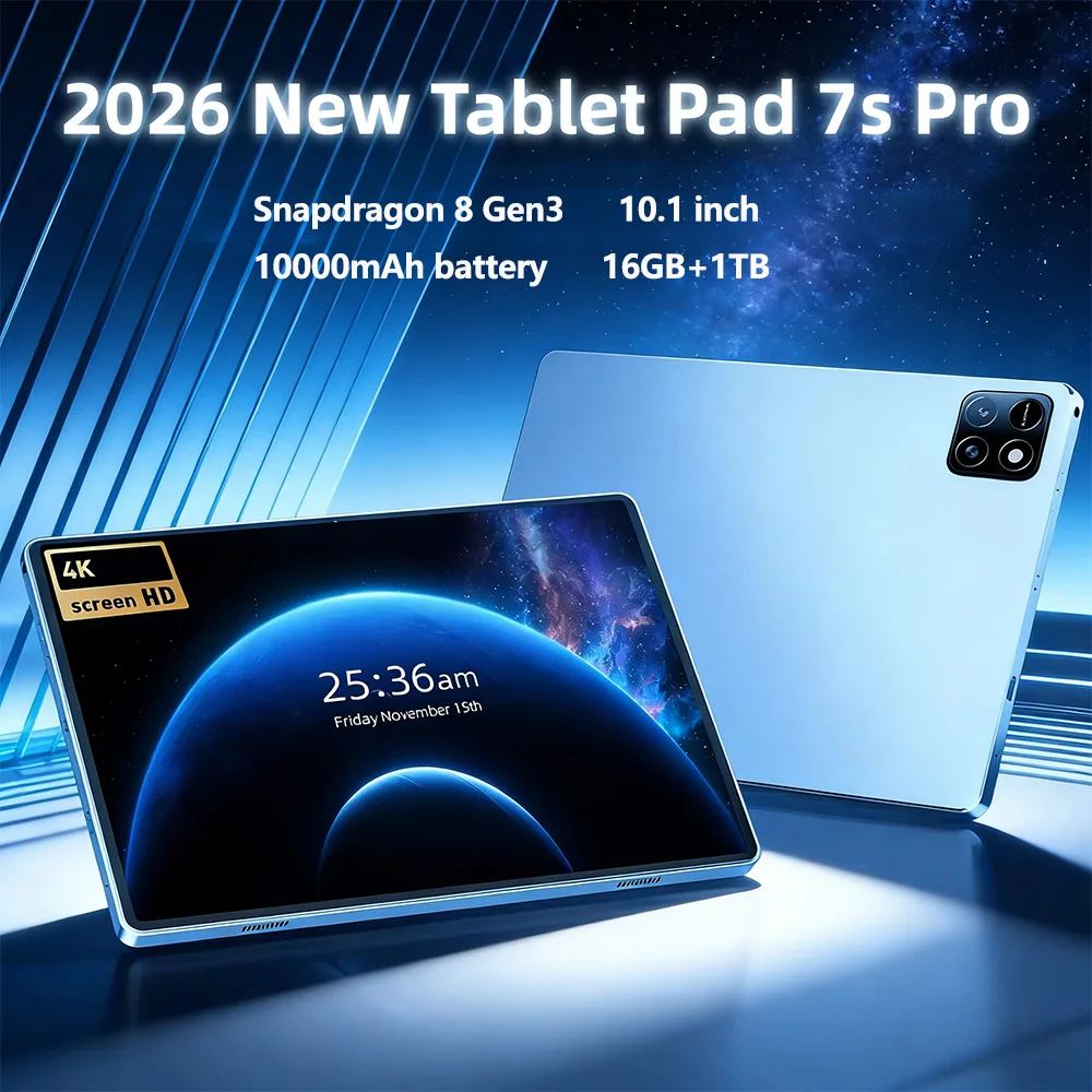 

ГОРЯЧАЯ НОВИНКА: Оригинальный планшет 2026 года, глобальная версия, 7S Pro PC, Snapdragon, 10.1-дюймовый HD-экран, 10000 мАч, 5G, две SIM-карты, Wi-Fi