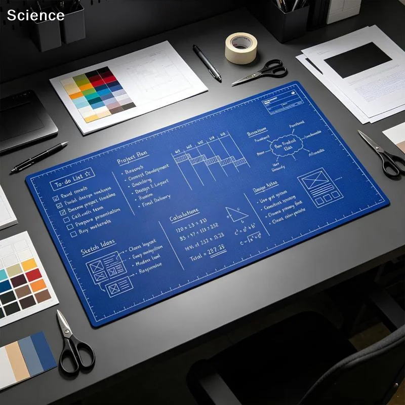 Reusable Double-Sided Desk Mat And Pens Portable Writing Desk Pad Smooth Surface Rounded Corners Reusable Doodle