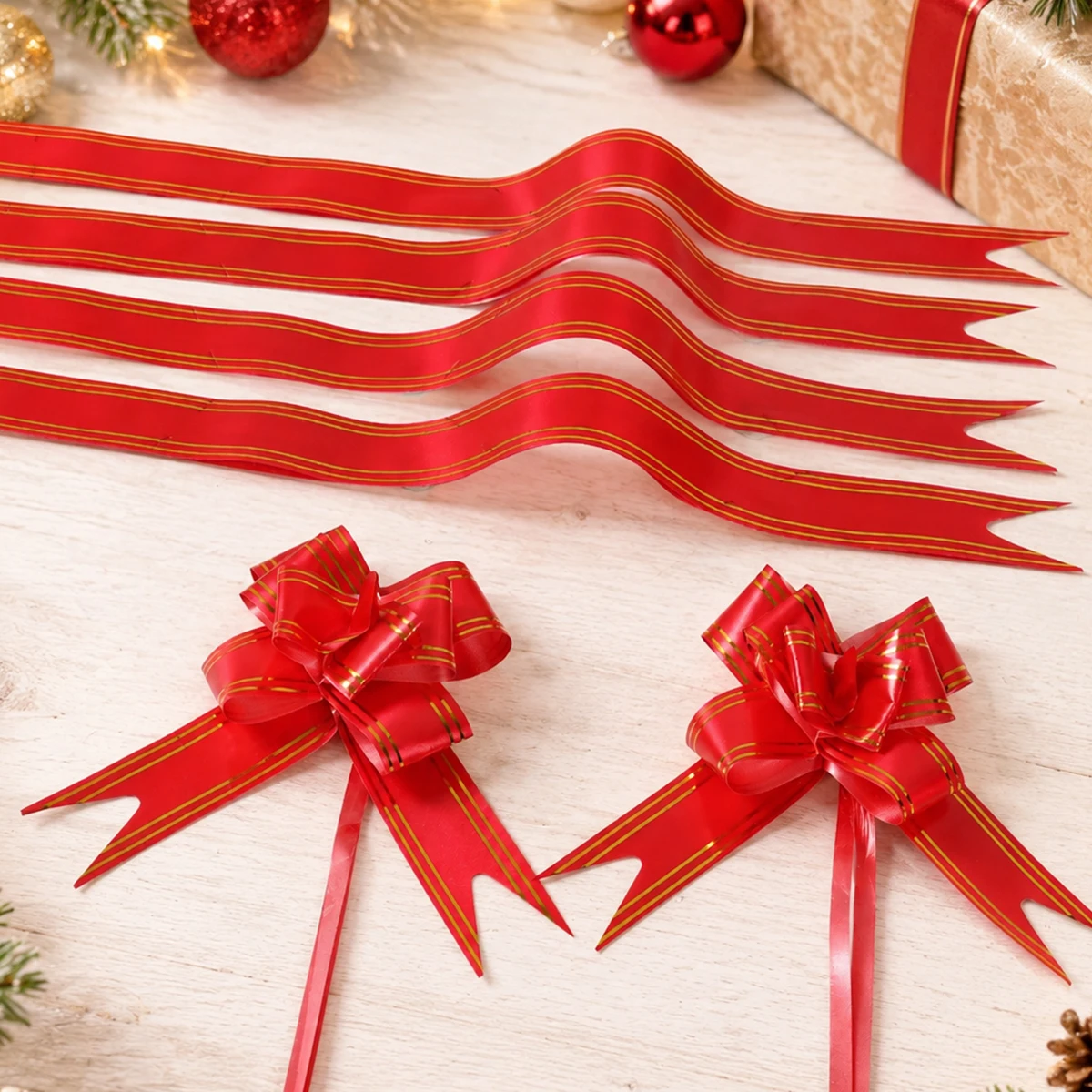 100pcs Christmas Ribbon Bow Merry Christmas Decor for Home 2026 Xmas Tree Ornament Gift Wrapping Navidad Natal New Year 2027