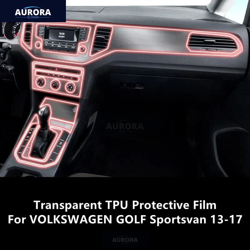 For VOLKSWAGEN GOLF Sportsvan 13-17 Car Interior Center Console Transparent TPU Protective Film Anti-scratch Repair Film