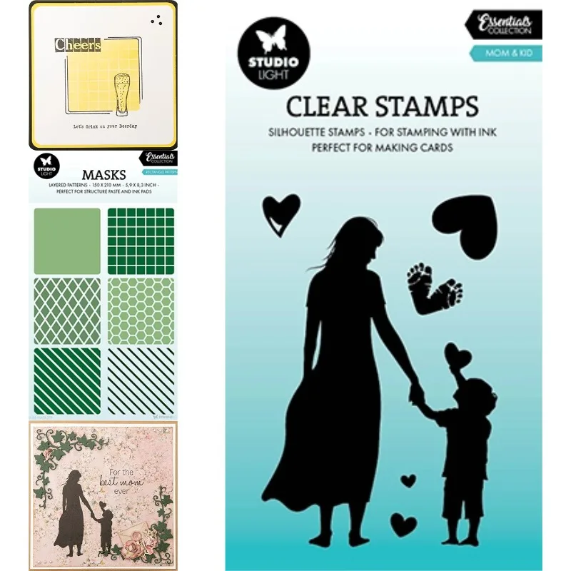 

Love Composed of Footprints Cutting Stencil and Stamps Scrapbook Diary Decoration Stencil Embossing Template DIY Greeting Card