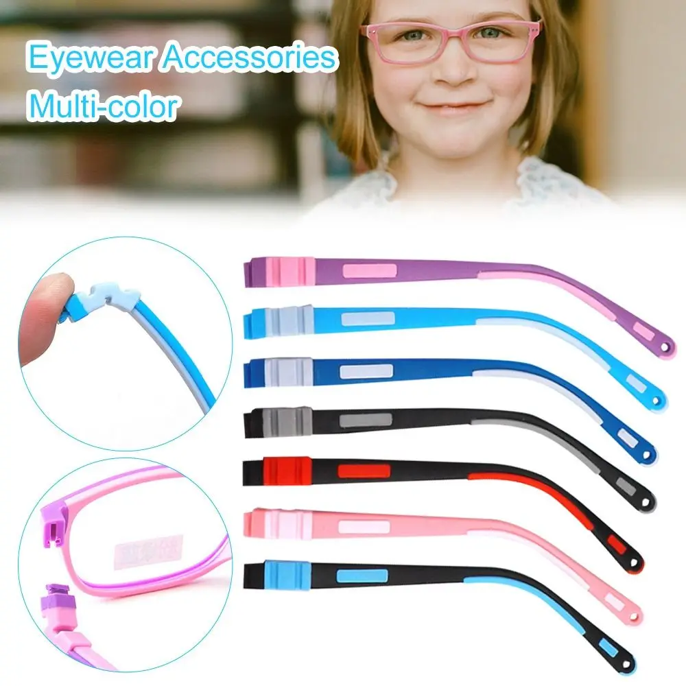 

Children Silicone Glasses Legs Snap-on Eyeglasses Arm Replacement Color Silicone Glasses Legs Accessories