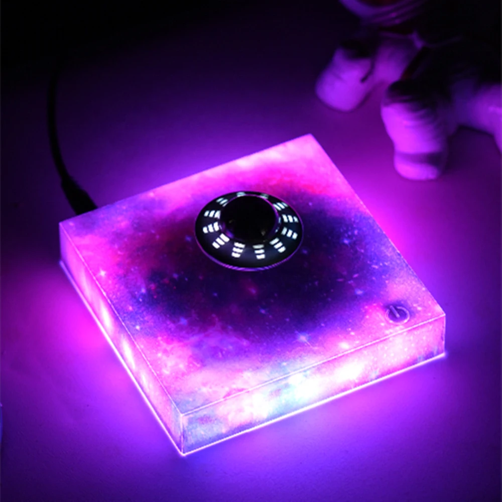 Imagem -04 - Magnetic Levitating Led Night Light Lâmpada de Mesa de Rotação Luz Flutuante Criativa para Casa Mesa Escritório Decoração de Casa